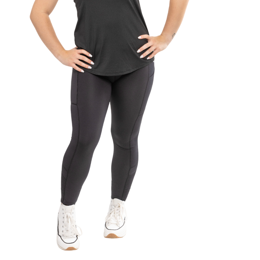 Leggings long cut high with pocket 4022