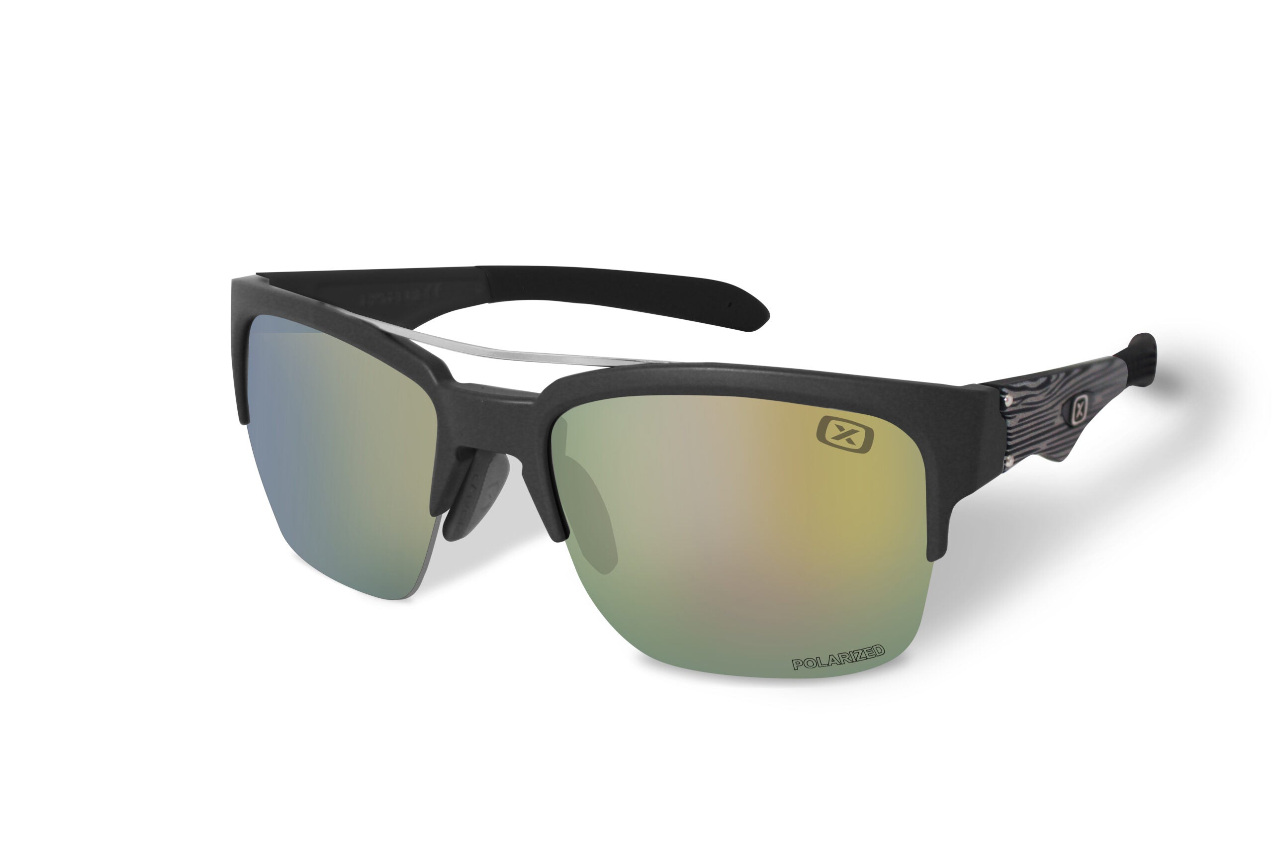 Black matte lens mirror Gold Cool Run 3050 Glasses