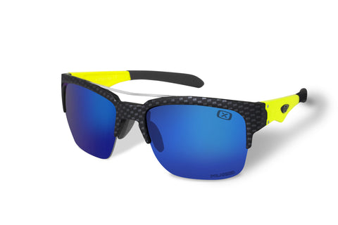 Black carbon lens Blue mirror Cool Run 3050 Glasses